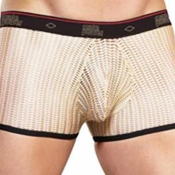Male Power 144-170 Herringbone Crochet Mini Pouch Short Nude