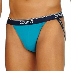 2xist 021322 STRETCH 3PK JOCK STRAP Thin Stripe