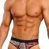 Male Power 436-174 Leopard Lace Micro Thong Black And Brown
