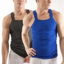 2xist 6416421 Essential 2 Pack Square Cut Tank