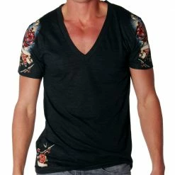 Shirts Andrew Christian AND1762 Trigger Deep V-Neck Tee