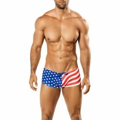 Intymen INT0591 American Flag Swim Boxer Print