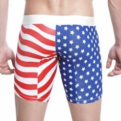 Mensuas MN0864 USA Flag Long Boxer