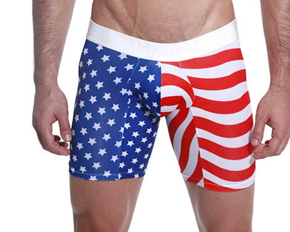 Mensuas MN0864 USA Flag Long Boxer 3 Mensuas MN0864 USA Flag Long Boxer