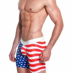 Mensuas MN0864 USA Flag Long Boxer 11 Mensuas MN0864 USA Flag Long Boxer