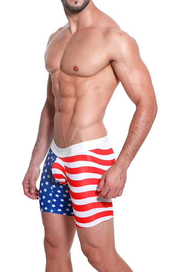 Mensuas MN0864 USA Flag Long Boxer 5 Mensuas MN0864 USA Flag Long Boxer