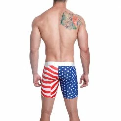Mensuas MN0864 USA Flag Long Boxer 13 Mensuas MN0864 USA Flag Long Boxer
