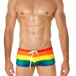 Mensuas MN8015 Pride Flag Swim Boxer