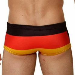 Mensuas MN8003 Germany Flag Swim Trunks