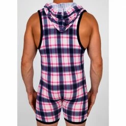 Pistol Pete PPBS405-224 CALICO Sleeveless Hooded Bodysuit Plaid