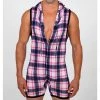 Pistol Pete PPBS405-224 CALICO Sleeveless Hooded Bodysuit Plaid