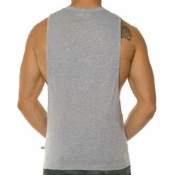 American Jock AJ8776 Gym Air Tee Heather Grey/RoyalBlue Shirts