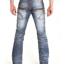 Nuwear KM085 Zip Tight Light Wash Designer Jean With Gold