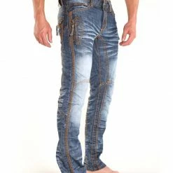 Nuwear KM085 Zip Tight Light Wash Designer Jean With Gold