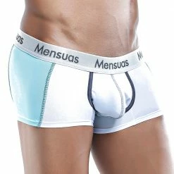 Mensuas MNG020 Boxer Trunk White/Aqua 14 Mensuas MNG020 Boxer Trunk White/Aqua