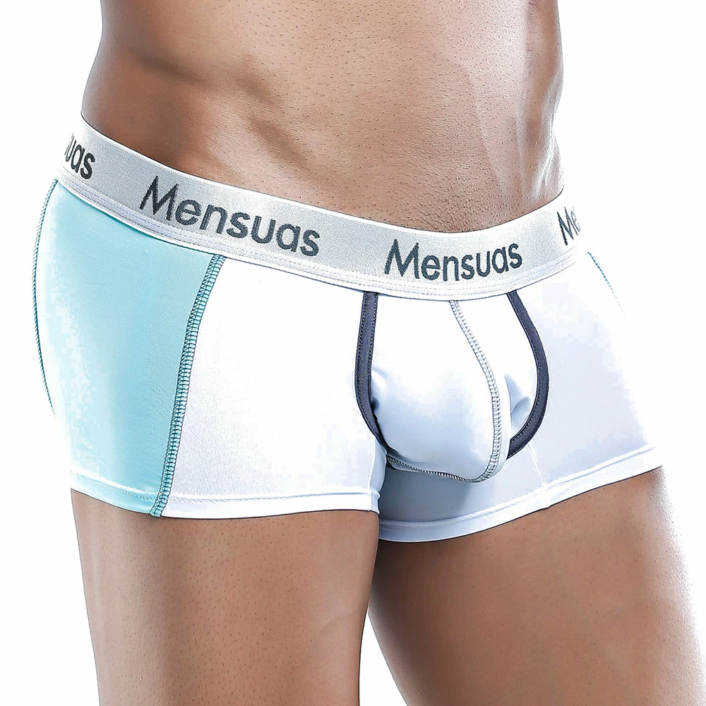 Mensuas MNG020 Boxer Trunk White/Aqua 8 Mensuas MNG020 Boxer Trunk White/Aqua